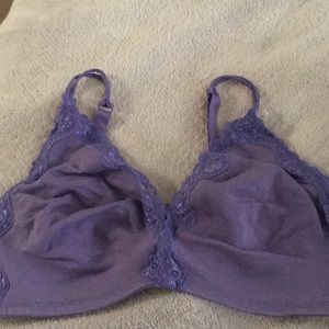 Lane Bryant cotton purple underwire bra